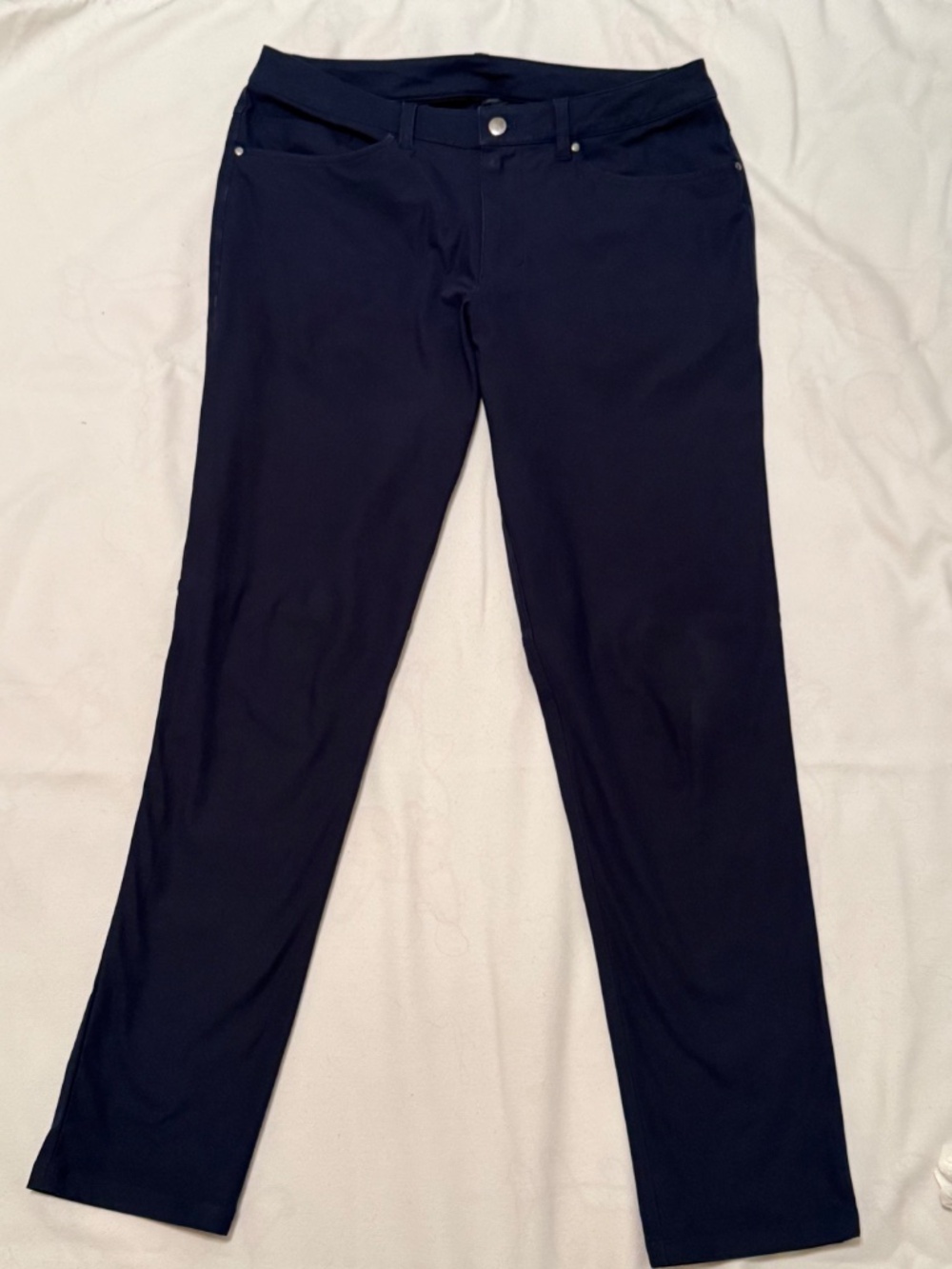 Lululemon Men ABC Pant Slim Fit Warpstreme 33 W 32 L Navy Blue